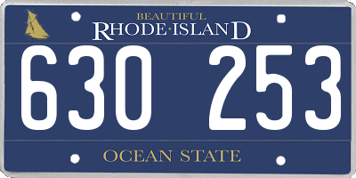 RI license plate 630253