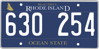 RI license plate 630254