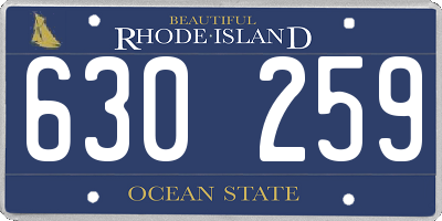 RI license plate 630259