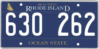 RI license plate 630262