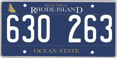RI license plate 630263