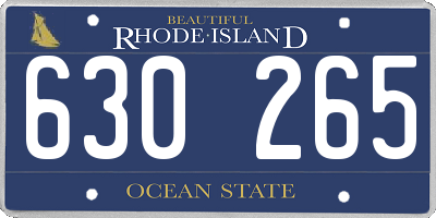RI license plate 630265