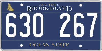 RI license plate 630267