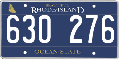 RI license plate 630276