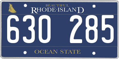 RI license plate 630285
