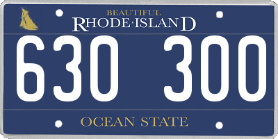 RI license plate 630300