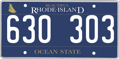 RI license plate 630303