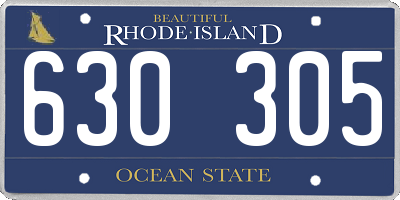 RI license plate 630305
