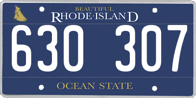 RI license plate 630307