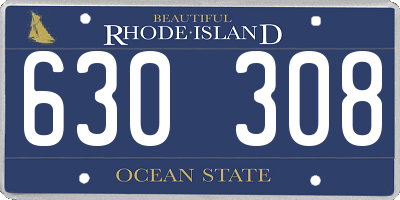 RI license plate 630308