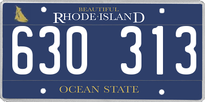 RI license plate 630313