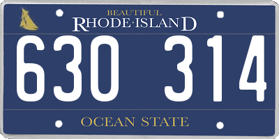 RI license plate 630314