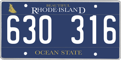 RI license plate 630316