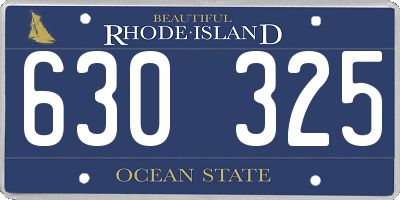 RI license plate 630325