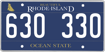 RI license plate 630330