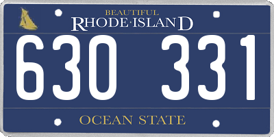 RI license plate 630331