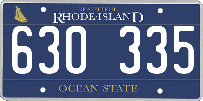 RI license plate 630335