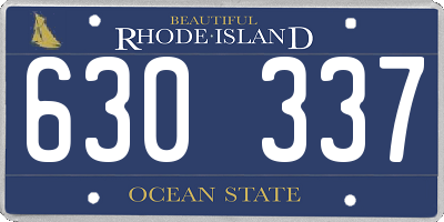 RI license plate 630337