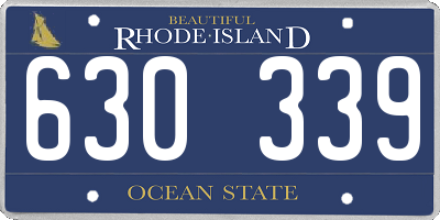 RI license plate 630339