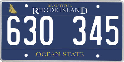 RI license plate 630345