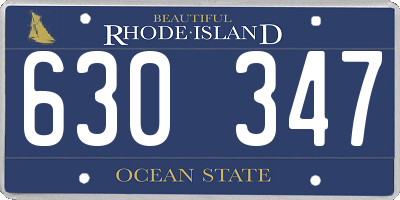 RI license plate 630347