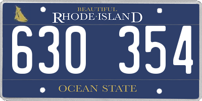 RI license plate 630354
