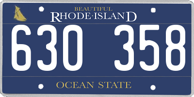 RI license plate 630358