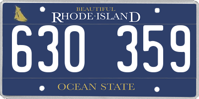 RI license plate 630359