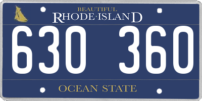 RI license plate 630360