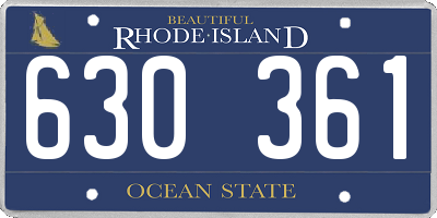 RI license plate 630361
