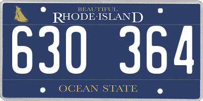 RI license plate 630364