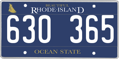 RI license plate 630365
