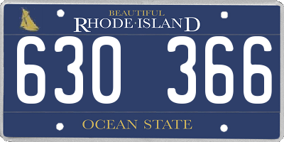 RI license plate 630366