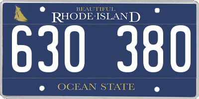 RI license plate 630380