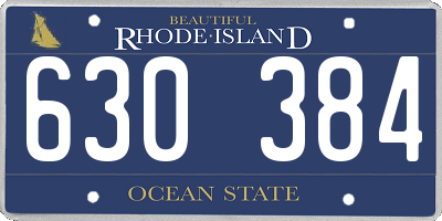 RI license plate 630384