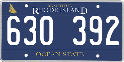 RI license plate 630392