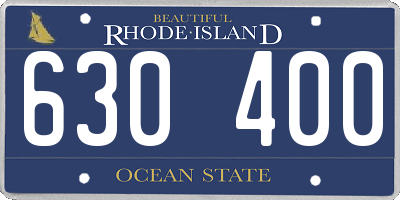 RI license plate 630400