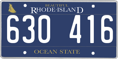 RI license plate 630416