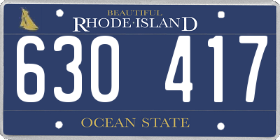 RI license plate 630417