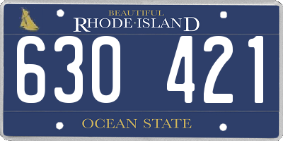 RI license plate 630421