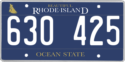 RI license plate 630425