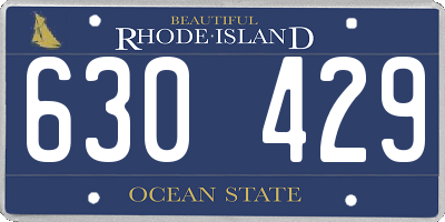 RI license plate 630429