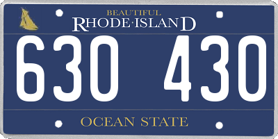 RI license plate 630430