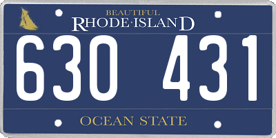 RI license plate 630431