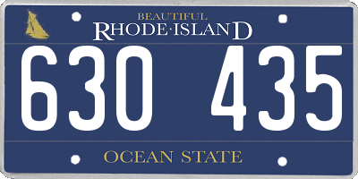 RI license plate 630435