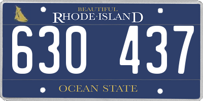 RI license plate 630437