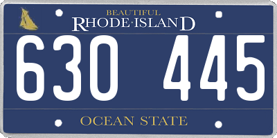 RI license plate 630445