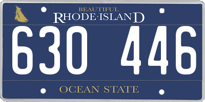 RI license plate 630446