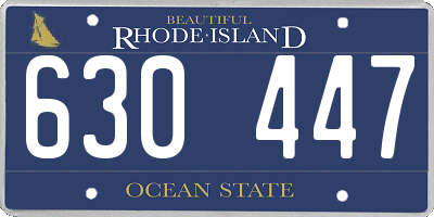 RI license plate 630447