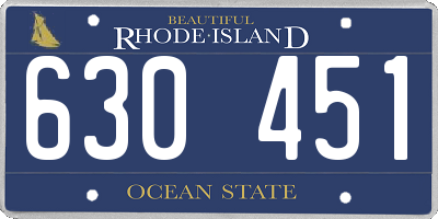 RI license plate 630451